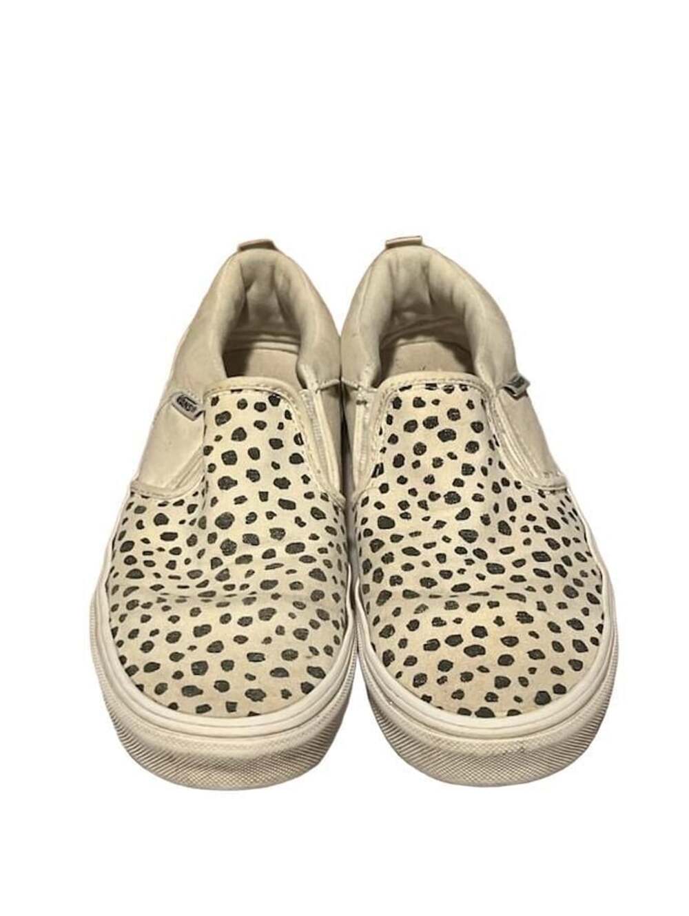 Vans Asher Slip-On Sneakers with Dalmatian Spots Pattern, Size 5.0 US Missy